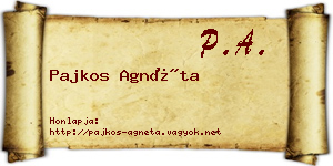 Pajkos Agnéta névjegykártya